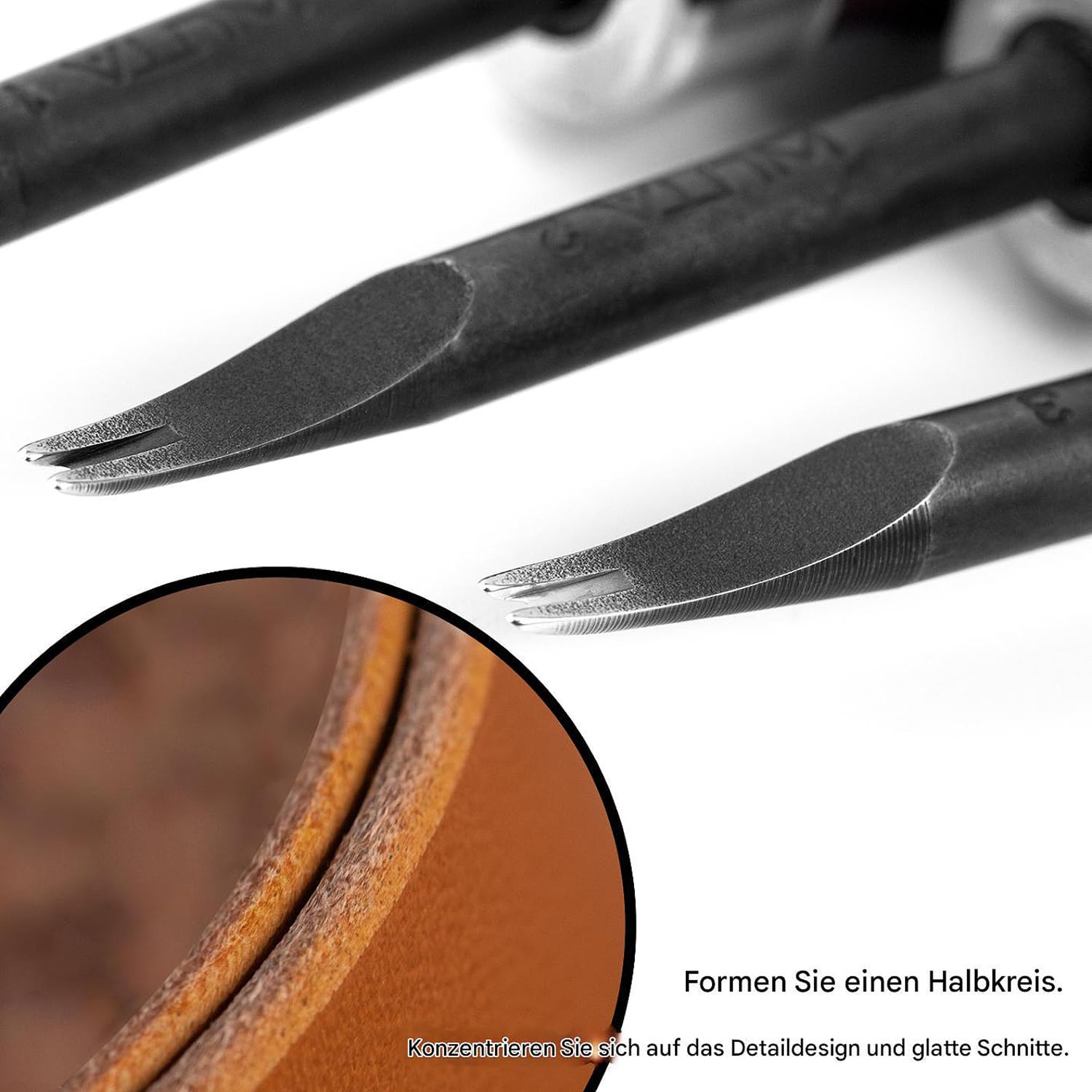 WUTA Leder Kantenschneider, 1 Stücke Profi Leder Rand Beveler, Kohlenstoffstahl Holzgriff Lederverarbeitung Kantenschälen(1.0mm)