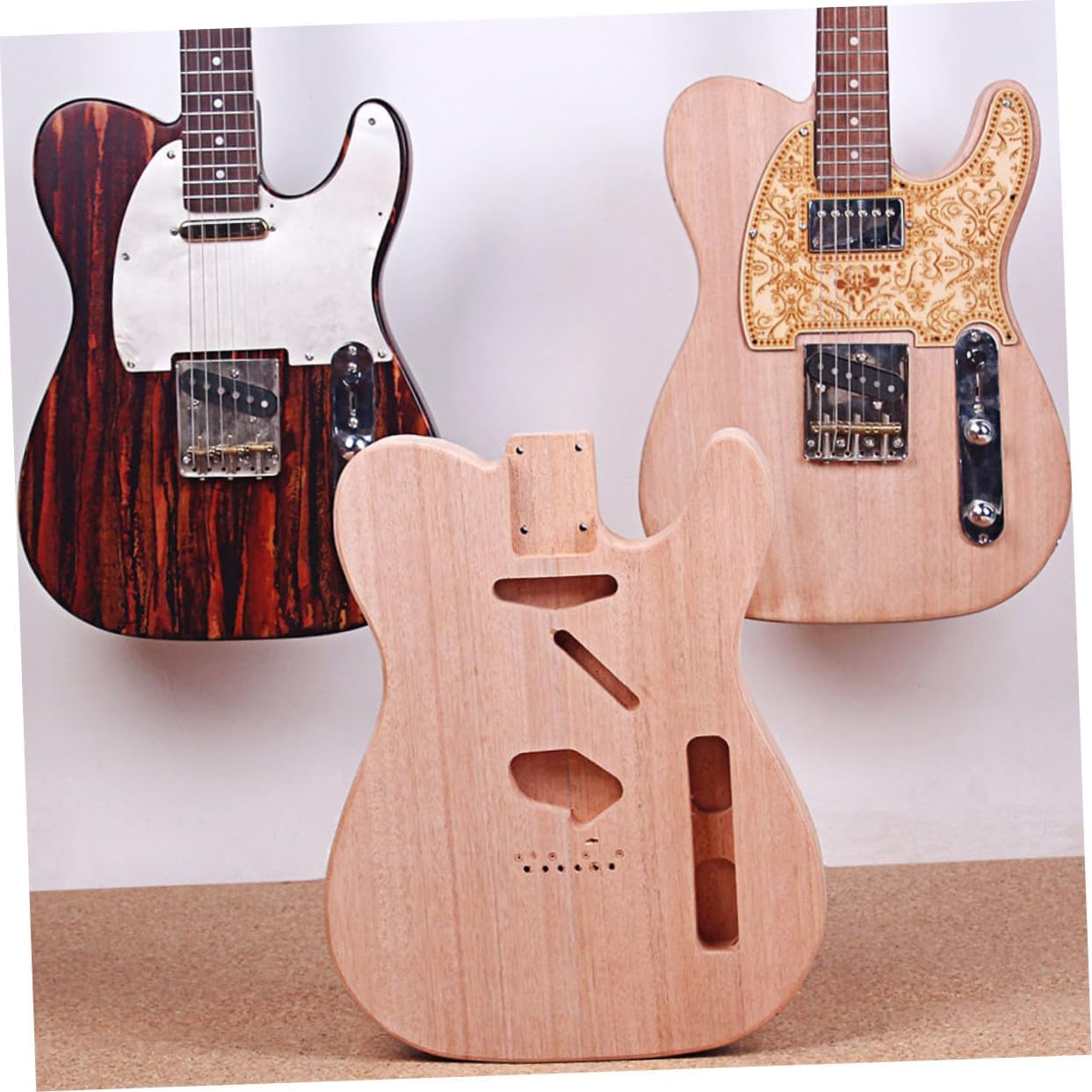 Generic Unfinished Tl Style Electric Guitar Body Blank Wooden Barrel DIY Replacement Part with Pre-drilled Neck and Wire Path for Guitar Beginners and Enthusiasts