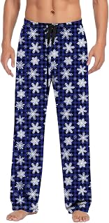 EMAlusher Jogging Bottoms Cotton Sleep Jogging Bottoms Outdoor Trousers for Men Christmas Men's Casual Trousers Pyjama Bottoms with Drawstring and Pockets