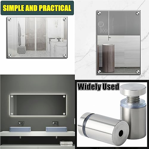 Miniatura 5 de Alise Tornillos de separación de letreros de 34 x 1 pulgada, montaje en pared, clavo publicitario de cristal para colgar marcos de fotos acrílicos,