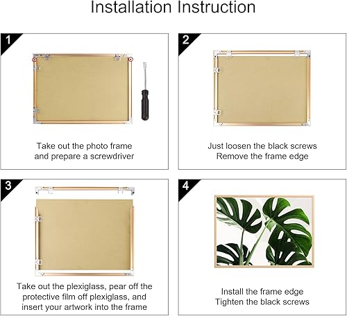 Miniatura 5 de Marco para póster con plexiglás color negro de 24 x 36 pulgadas, 2 unidades, de aluminio fino, sin paspartú, para colgar horizontal y verticalmente