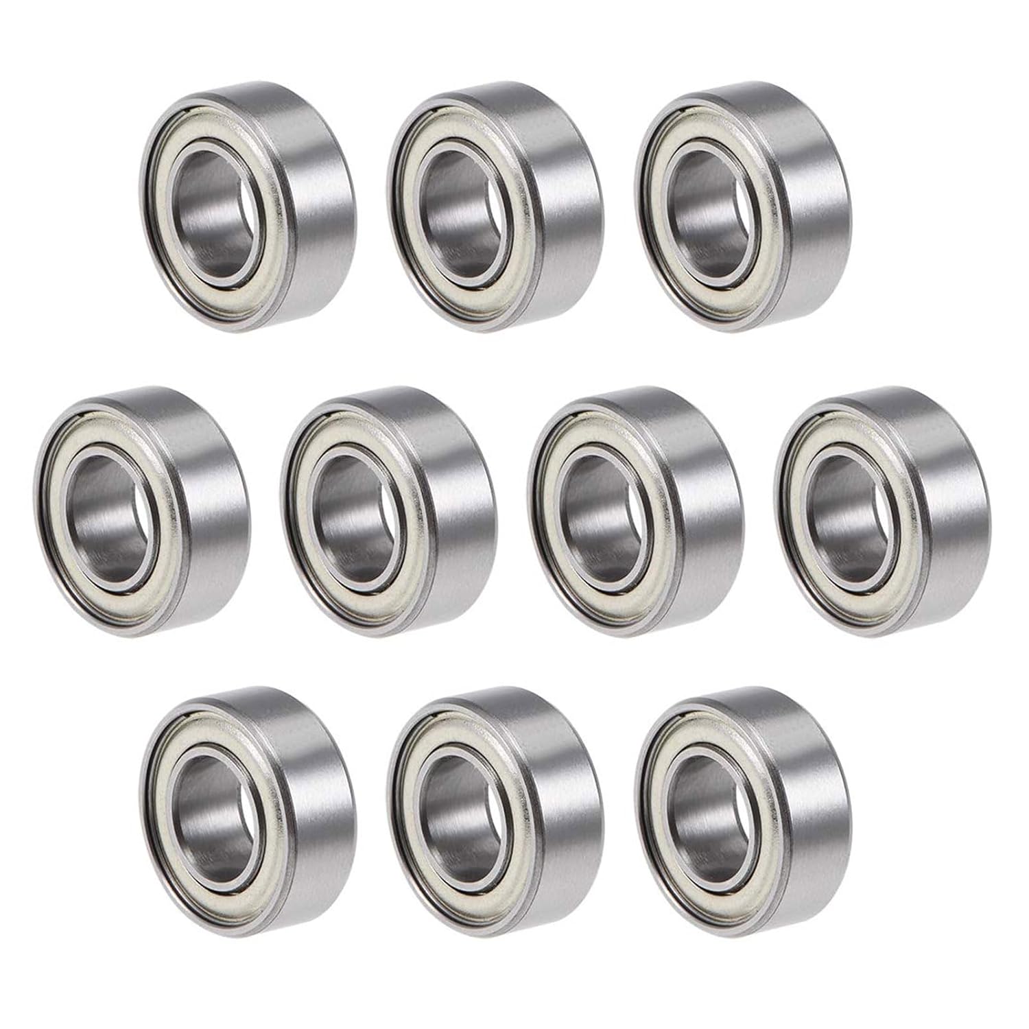 TOP-VIGOR 10Pcs 1614ZZ Deep Groove Ball Bearings, Z2 3/8 Inch x 1-1/8 Inch x 3/8 Inch Double Sealed Industrial Bearings, Chrome Steel Skateboard Bearings for Electrical Instrument Equipment