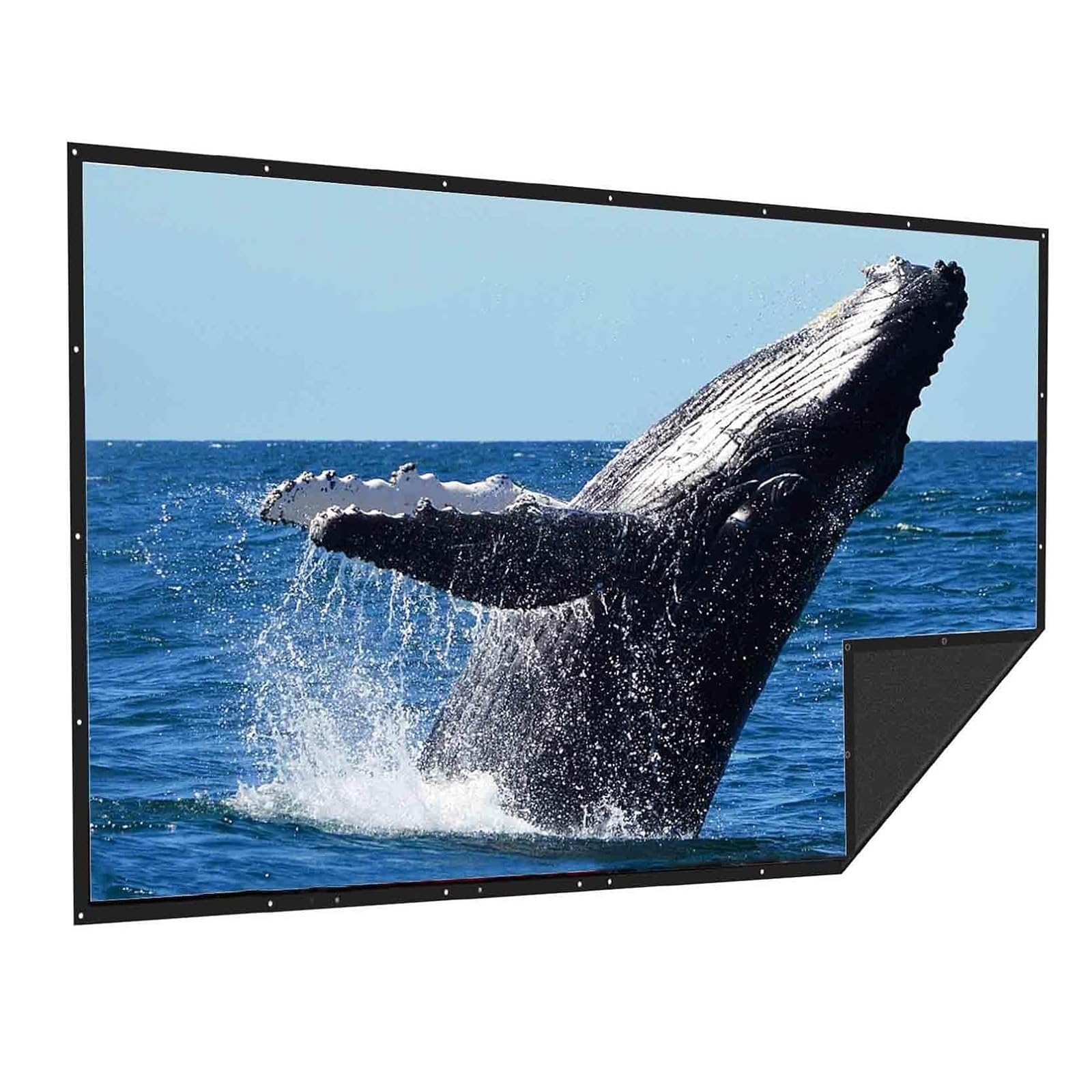 Telo Proiettore Esterno 60-200 Pollici, Schermo per Proiettore Portatile 16:9 4K Full HD, Anti Rughe Pieghevole, per Casa Ufficio Eventi All`Aperto Teatro(60inch(16:9))