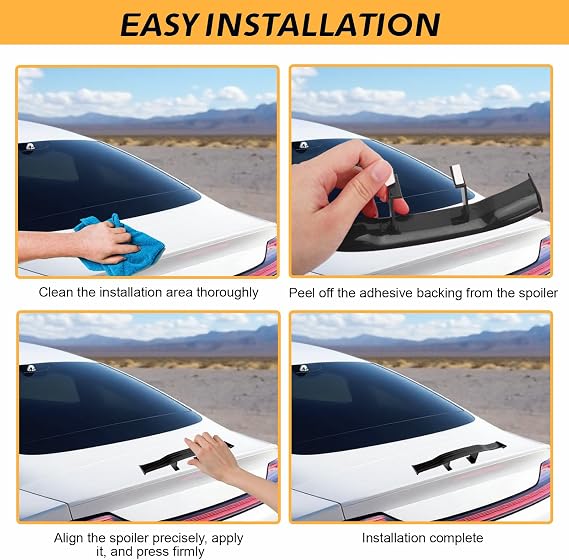 2PCS Car Spoiler,Universal Car Mini Spoiler Lip, Carbon Fiber Rear Tail Wing,Spoilers for Cars,Front & Rear Spoilers,Mini Spoiler Wing,Decorative Spoiler Wing for Cars,Modified Accessories (Black)