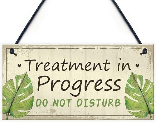 WEIMEILD Treatment in Progress Do Not Disturb Wood Signs Salon