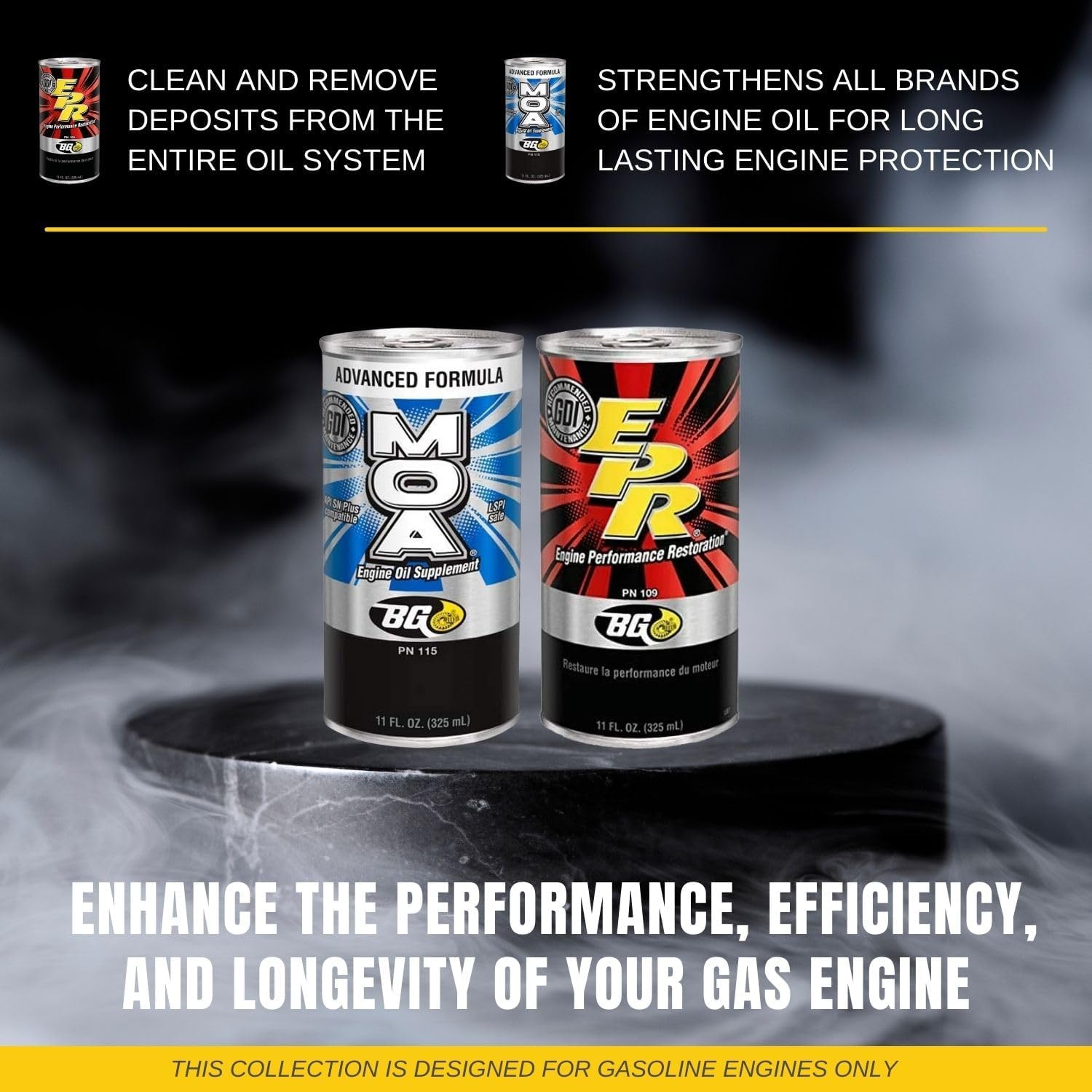 Smilyeez Listing for BG MOA PN 115 Motor Oil Additive Lubrication Supplement & EPR PN 109 Engine Restore and Cleaner (1 Kit) with Pocket Screwdriver