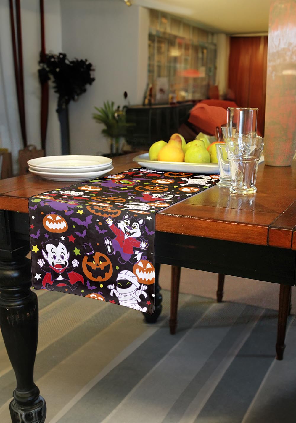 FIESTAS GUIRCA | Little Monsters Table Runner (28x275 cm) - Table Decoration for Halloween and Fancy Dress Parties - Ideal for Celebrations and Events - Multicoloured