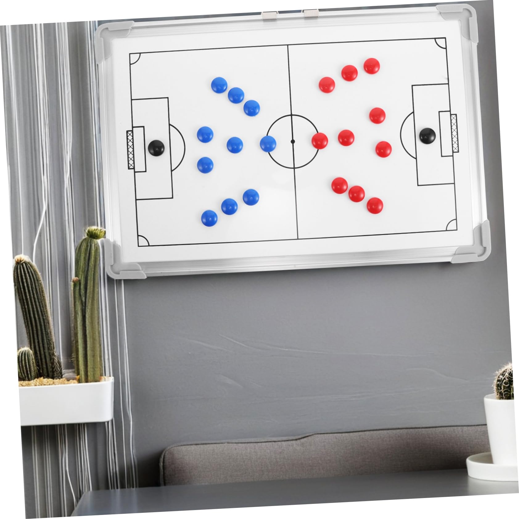 TOYANDONA Lavagna Tattica da Calcio Magnetica in Lega di Alluminio Cornice, per Allenatori e Insegnamento Strategico,