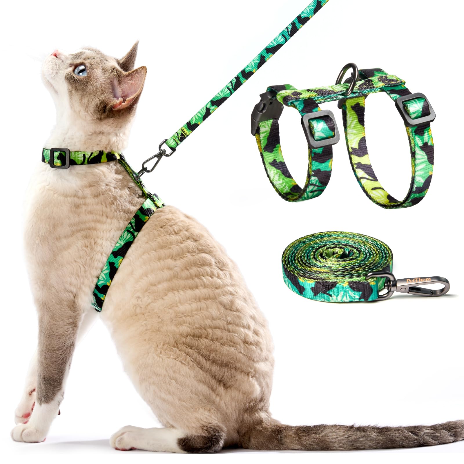 Photo 1 of PetThem Adjustable Cat Harness and Leash Set Escape Proof (Cat Whispers)
