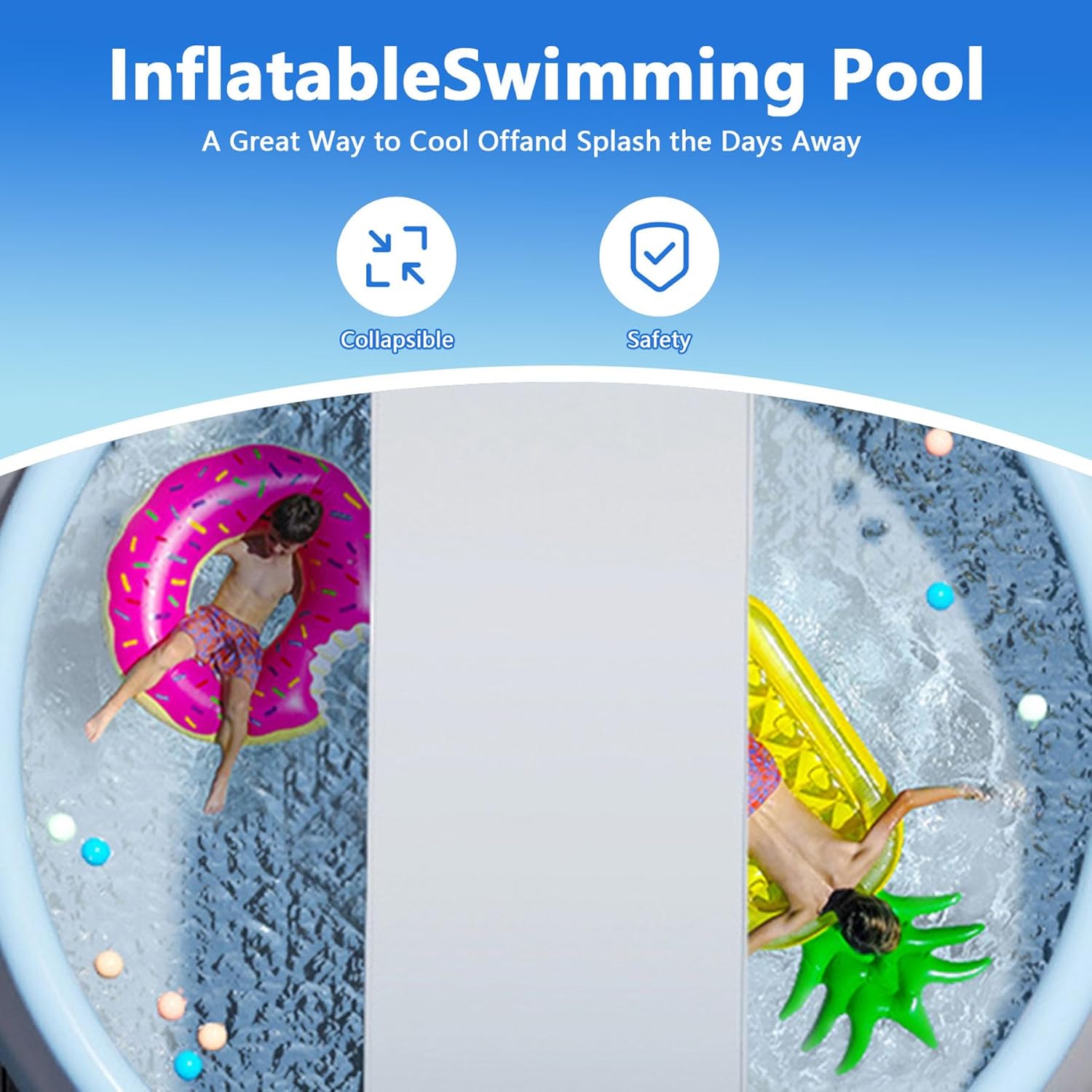 71x20 inch Inflatable Pool, Portable & Outdoor Pool for Adult, Quick Inflation – 840 Gallon Capacity (71x20)