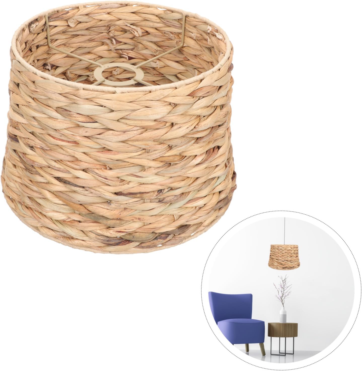Uonlytech Rattan Woven Lampshade Retro Light Cover Ornament for Stylish Home Softens Light for Dining Room Rustic Spaces Housewarming