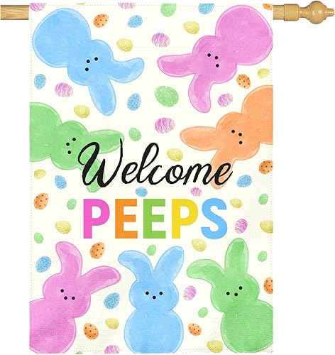 Miniatura 43 de Banderas de jardín de hortensias de bienvenida para primavera y verano, impermeable, bandera de jardín floral azul para exteriores, flores