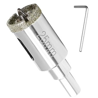 1 Inch Diamond Hole Saw with Pilot Drill Bit, 1-9/16 Inch Cutting Depth Glass Tile Saw for Marble, Granite, Fiberglass, Porcelain, Quartz