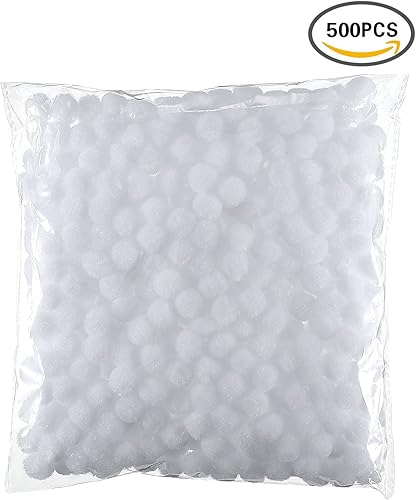 Miniatura 70 de Blulu - Pompones para manualidades y suministros de hobby, 500 unidades, 0.5 in Rojo