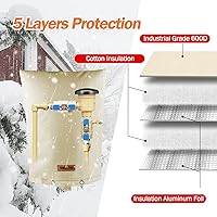 Vista 5 de Cubierta aislante de tubería para prevención de reflujo (5 °F) – Bolsa aislada para válvula de aspersor de riego – Cubierta de bomba de pozo de agua