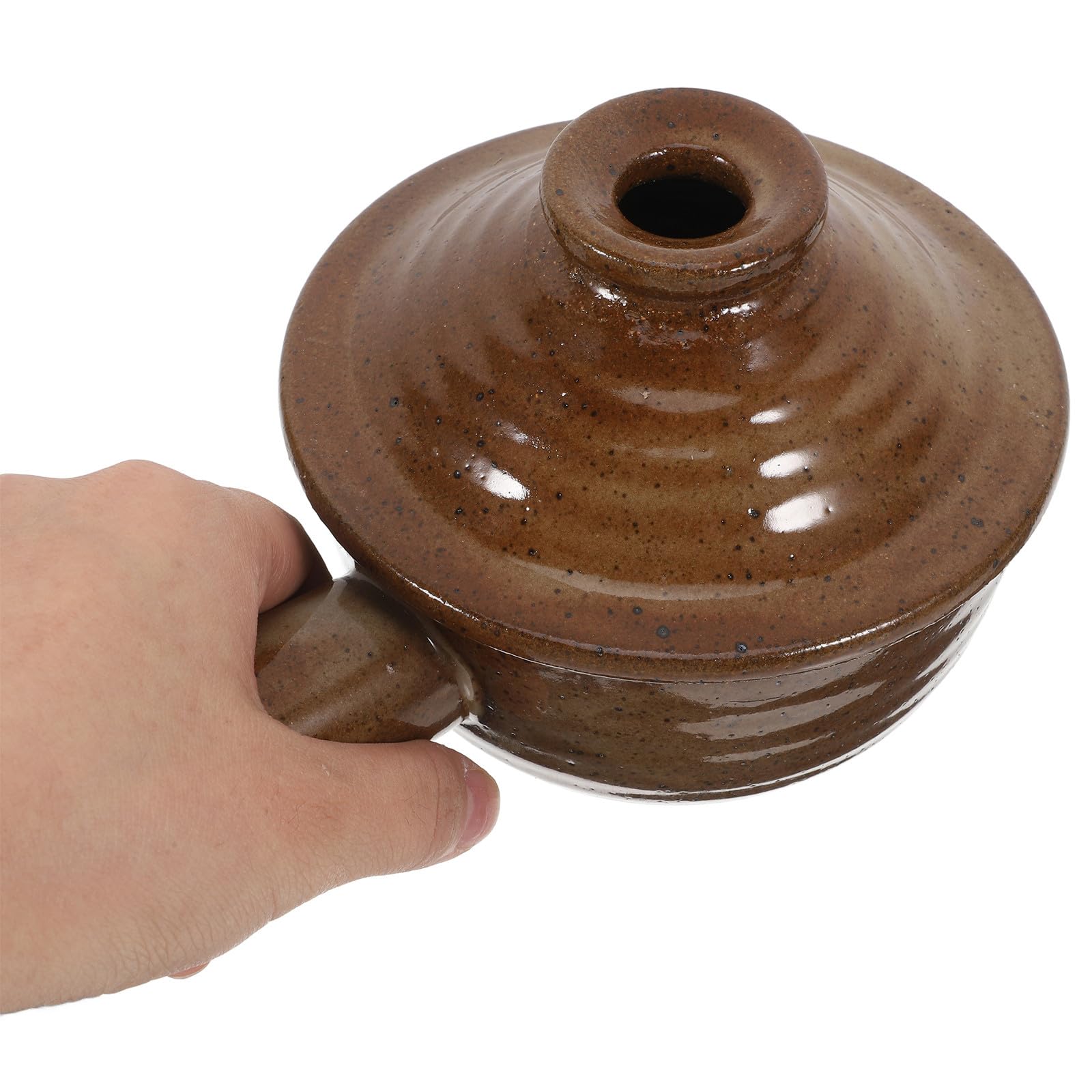 Runde Keramik-Auflaufform mit Deckel, mikrowellengeeignet, Terrakotta-Ton, Kochschüsseln für Eintopf, Suppe und Backen, Küche, Servier-Kochgeschirr für den Heimgebrauch, 2 Stück