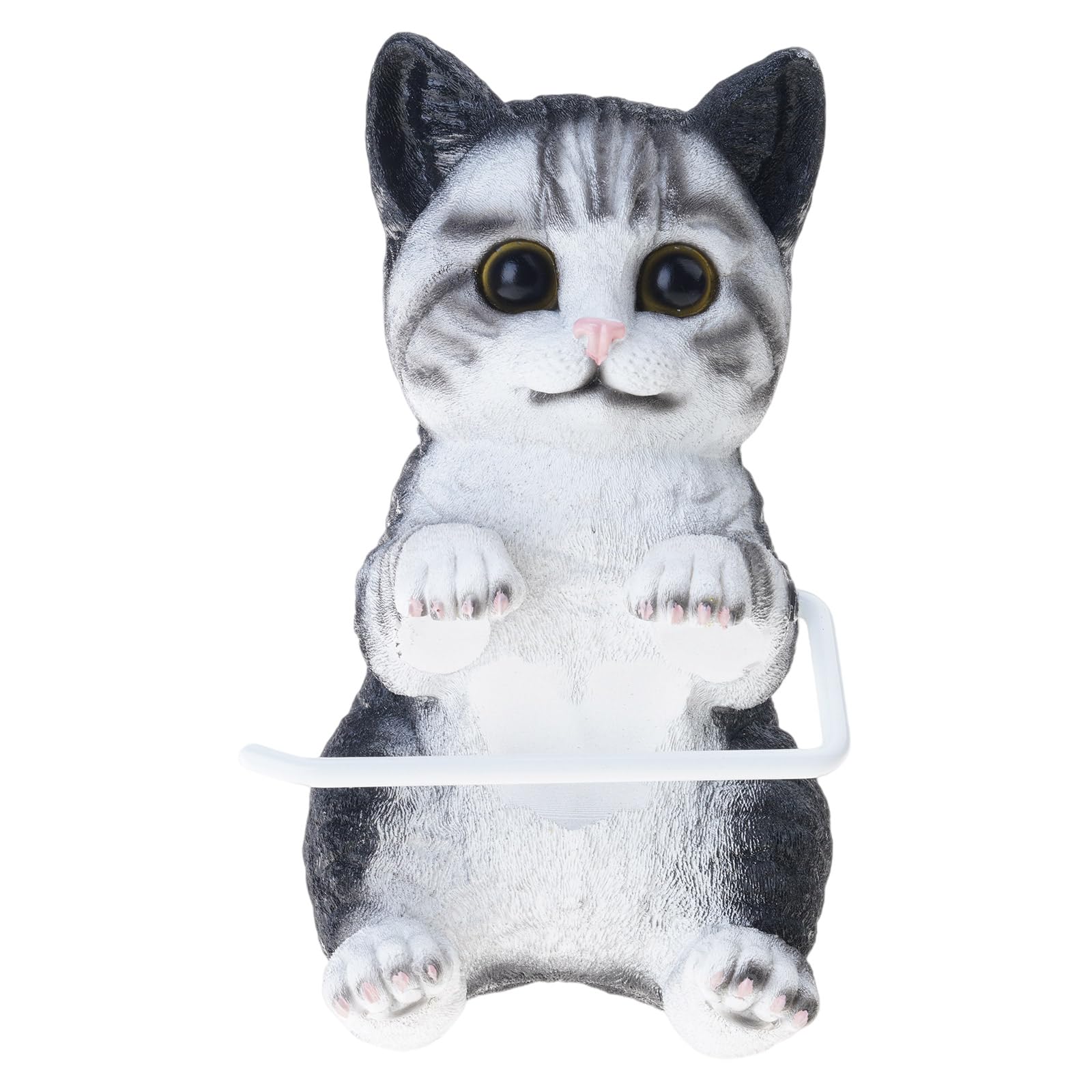 Yhplxyuus Kittys Themed Bathroom Tissue Roll Dispenser Wall Mounted Storage Resin Materials Compacts Space Efficient Home Decoration Cats Themed Bathroom Accessory