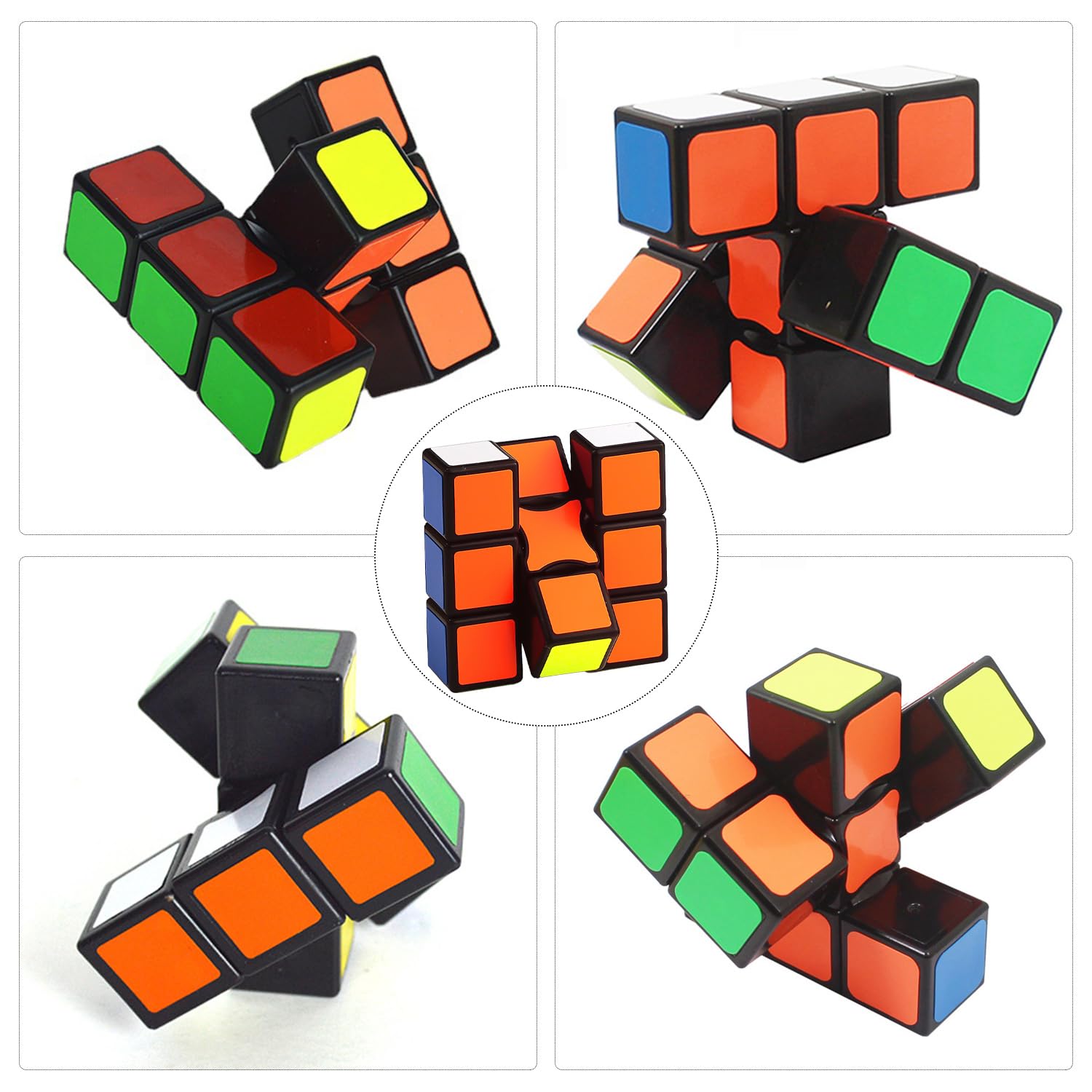 1 pezzo 1 x 3 x 3 giocattoli dadi, giocattolo antistress, dadi trasformatori, mini giocattolo a cubetti, compiti di pensiero, adatto per bambini e adulti (nero)