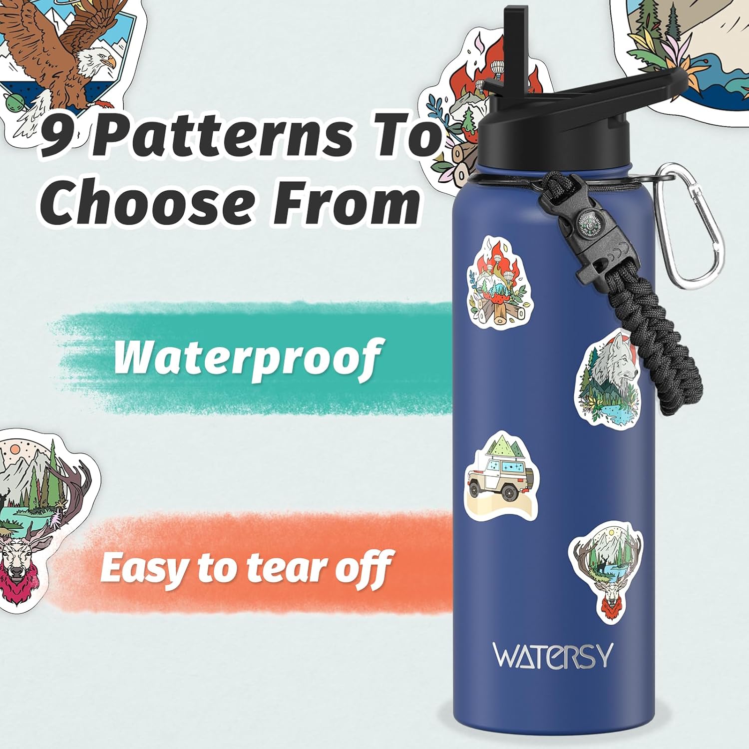 40oz Insulated Water Bottle (Cold for 48 Hrs),BPA Free&Leak Proof,Stainless Steel Water Flask,Water Jug with Straw Spout Lids for Gym,Hiking,Travel,Deep Blue - Image 4