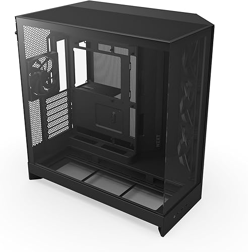 NZXT H9 Flow (2025) - Carcasa grande de doble cámara ATX Mid-Tower Airflow para PC - Incluye 3 ventiladores de 5.512 in y 0.039 x 4.724 in - Soporte