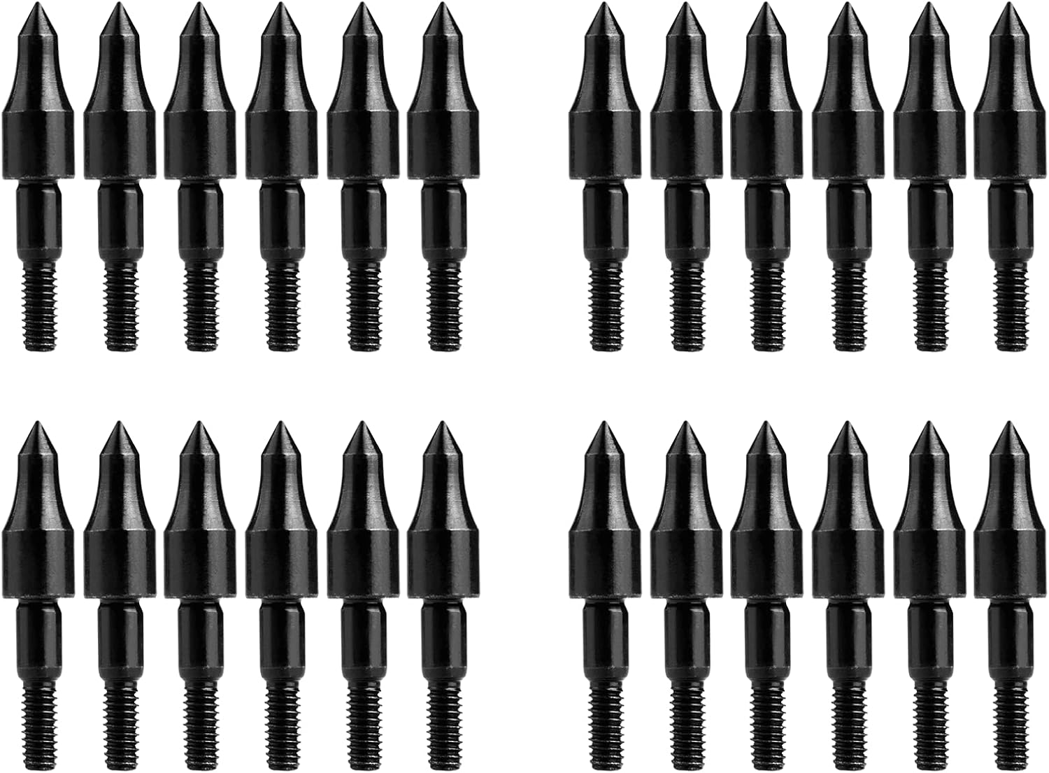 JIAKAI 24 Piece Black Screw-in Archery Bullet Points Arrow for Field Target Practice Shooting,100 Grain Each : Sports & Outdoors