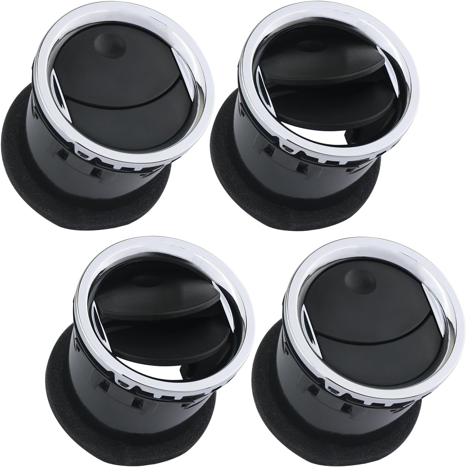 TQPONLY Dashboard AC Heater Air Duct Vent Louvre (Chrome & Black) Compatible with 2004-2008 Ford F150/2006-2008 Lincoln Mark LT Interior Accessories