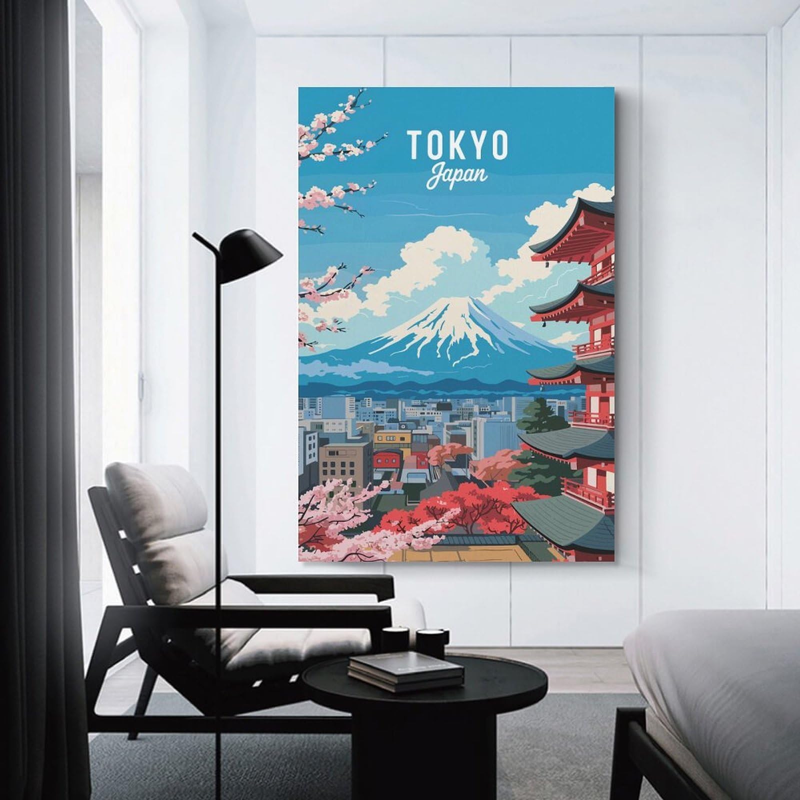 Junmoney Tokyo Japan Travel (3) Canvas Wall Decor, 20x30inch(50x75cm), for Lounge Decor, Bedroom Walls Or Flats, Eye Catching Artwork for Blank Walls