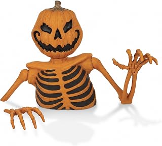 BOO BOX 4 Ft.Halloween Pumpkin Groundbreaker Skeleton, Giant Outdoor Decoration for Yard, Lawn, Porch and Graveyard, Scary Haunted House Display