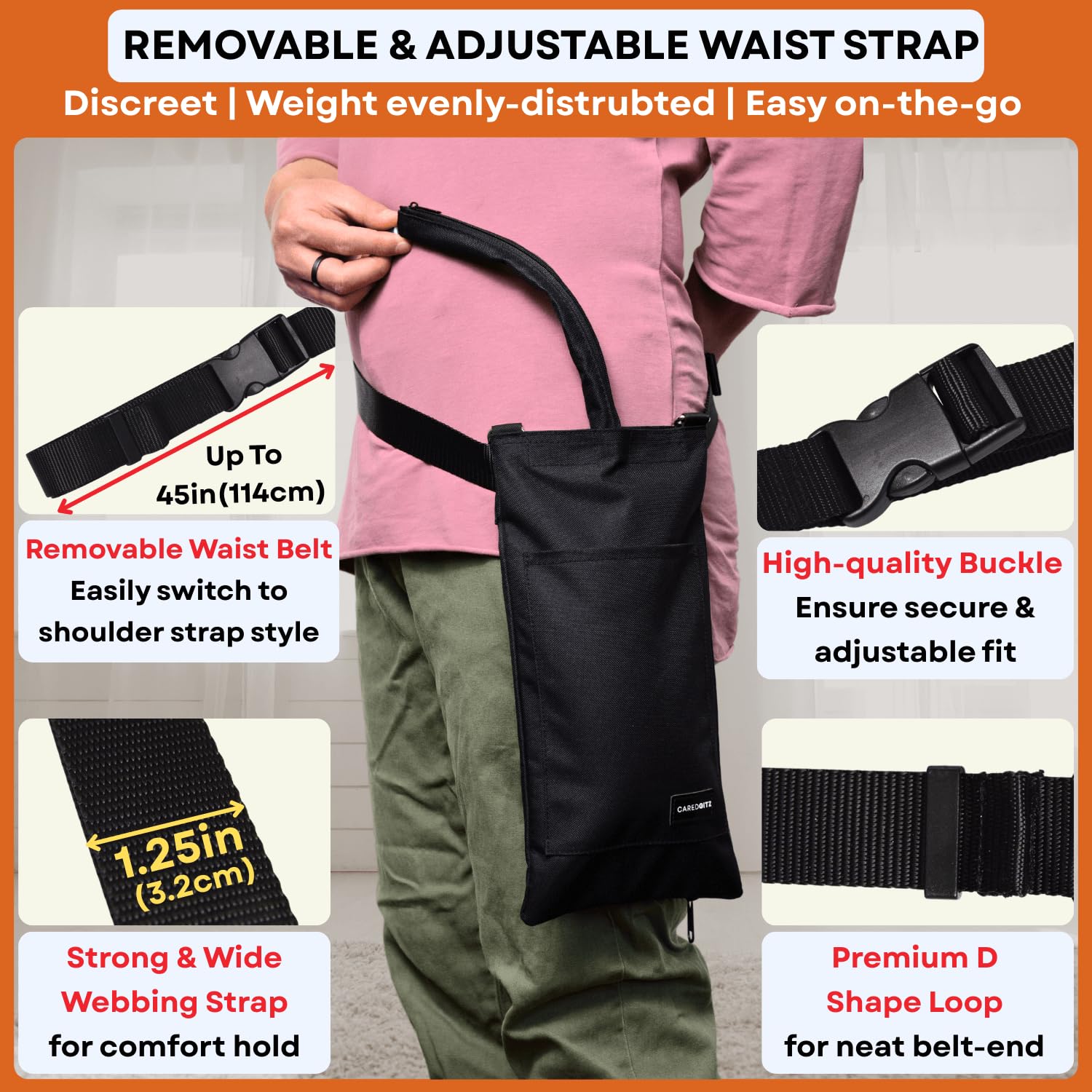 Funda para tubo de nefrostomía y bolsa de drenaje, soporte para bolsa de catéter, con correa para el hombro y correa de cintura ajustable, fundas para bolsas de orina, para privacidad y