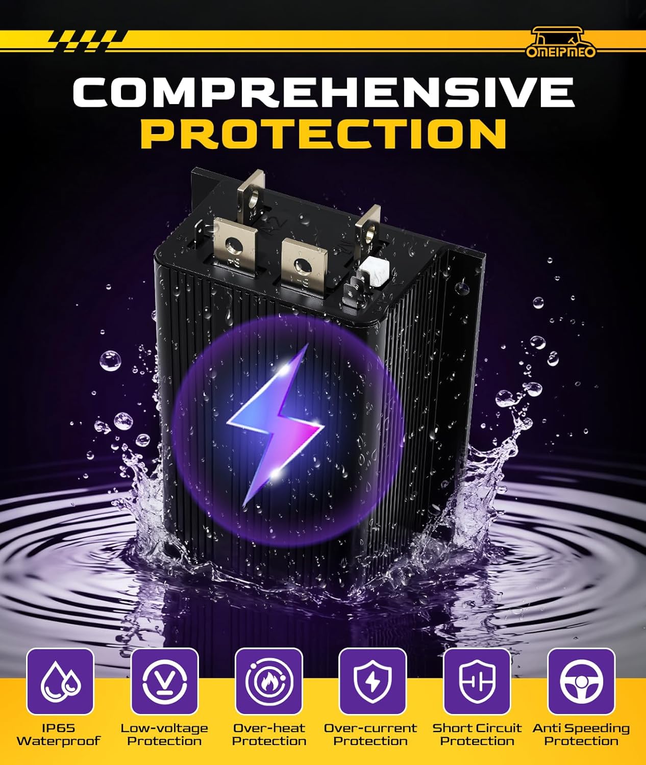 1204-410 Golf Cart Speed Controller, 48V 325A 5K-0Ω Speed Controller Fits Curtis EZGO Club Car DS 1996-UP Golf Cart, Club Car Motor Controller for 48V 325A/300A/225A, Plug and Play, Programmable