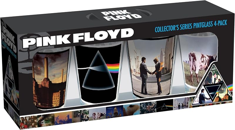 CUP Pink Floyd Album Covers Pint Glass Set of 4-16 oz Premium Collectible Merchandise Kitchen Glasses - Gift for Music Fans and Adults