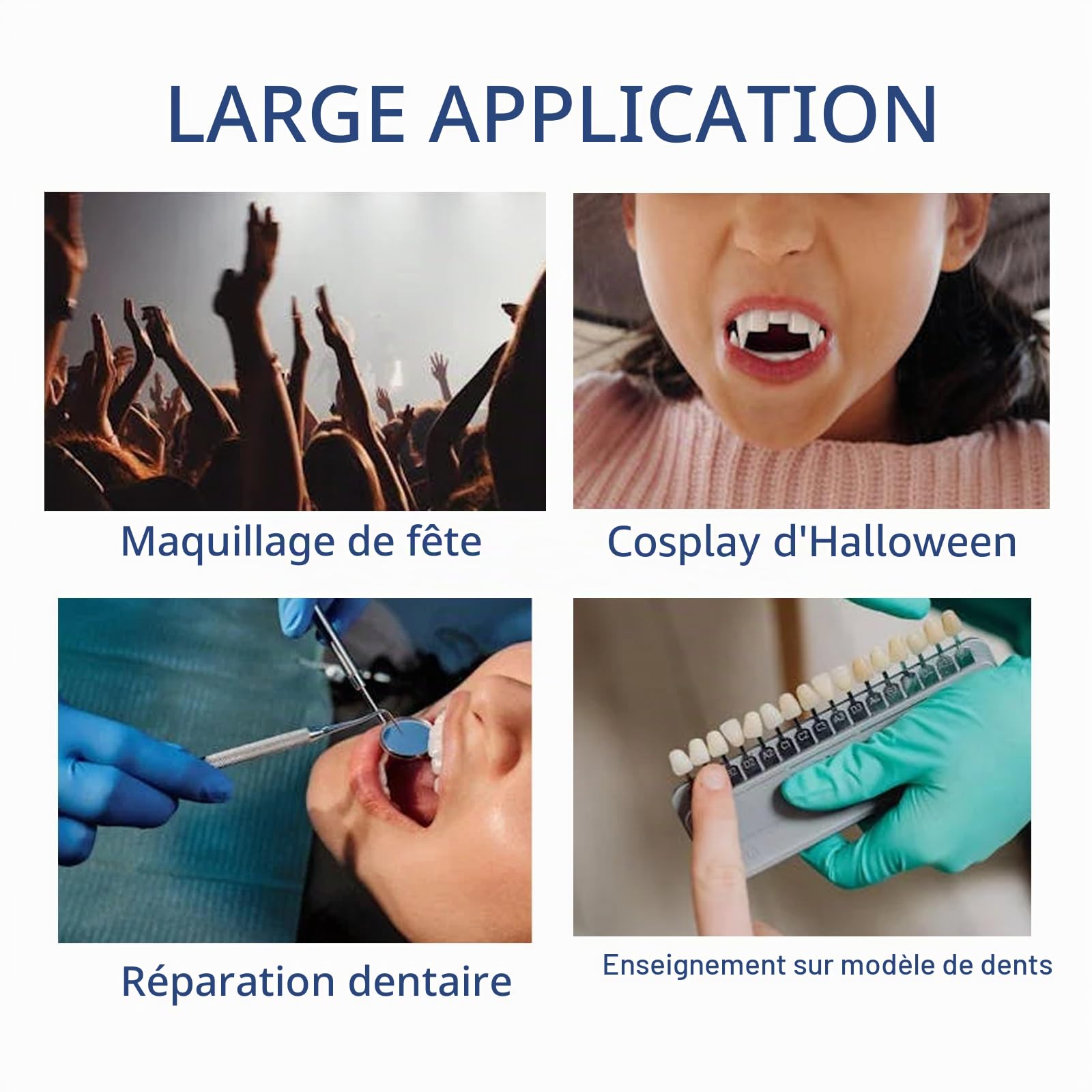 Lot de 56 fausses dents en résine synthétique - 22 A3