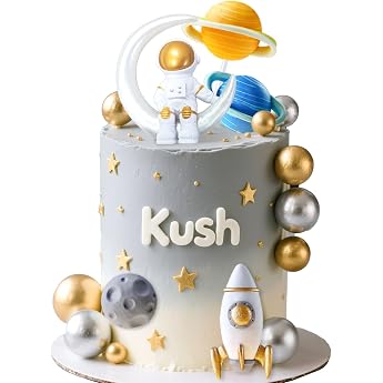 Outer Space Cake Toppers Astronaut Rocket Stars Cake Decorations