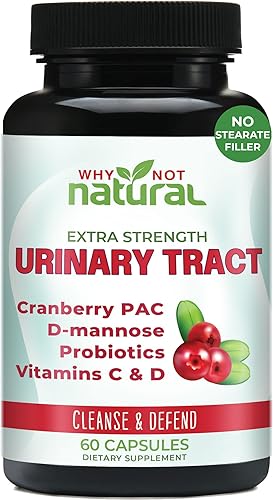 Píldoras de salud del tracto urinario con manosa D extracto de PAC de arándano probióticos y vitamina C y D - fórmula UT para mujeres y hombres -