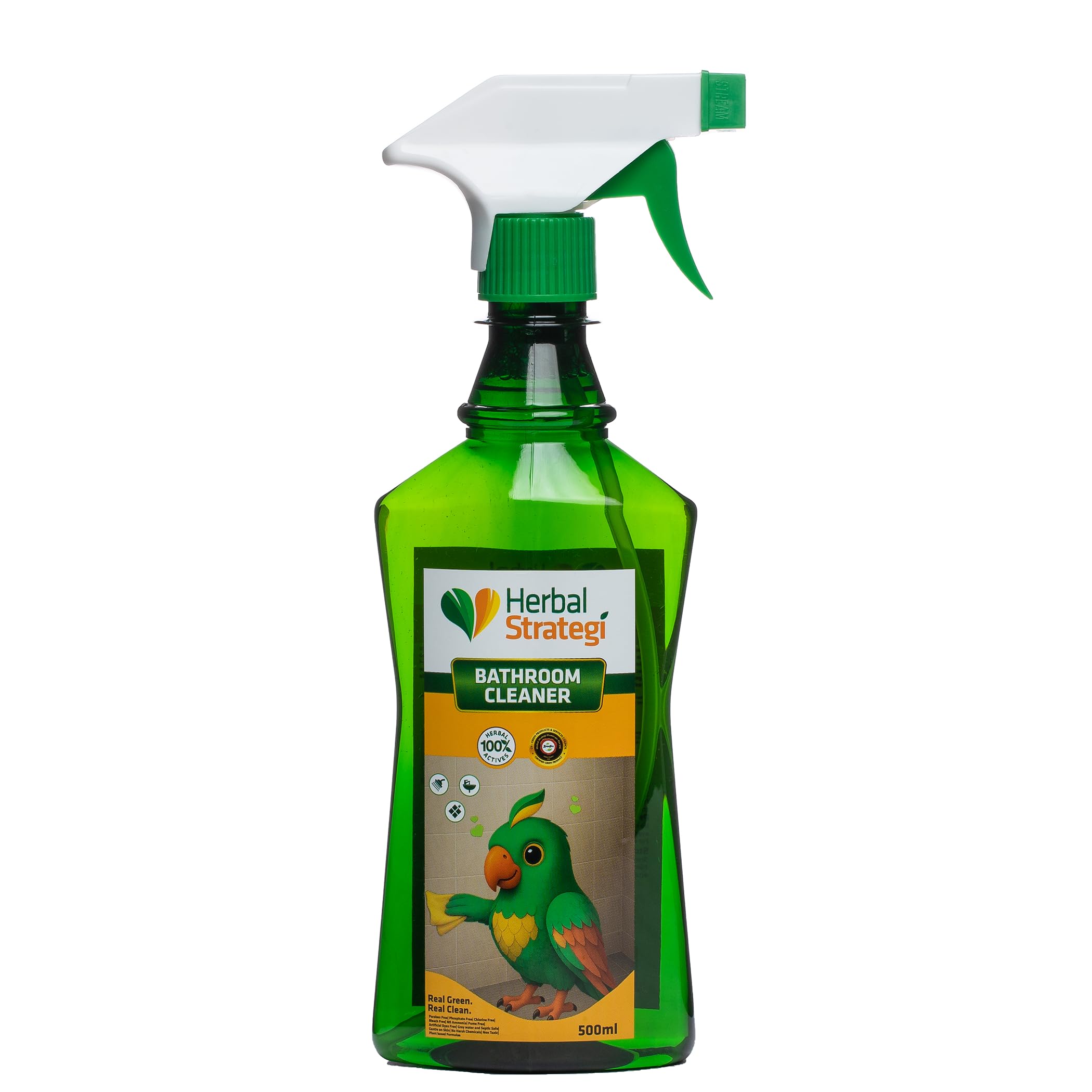 Bathroom Cleaner | 100% Herbal | Anti-Bacterial & Removes Hard-water Stains| Eco-friendly & Biodegradable | Skin-Safe, Baby-Safe & Pet-Friendly | 500mL