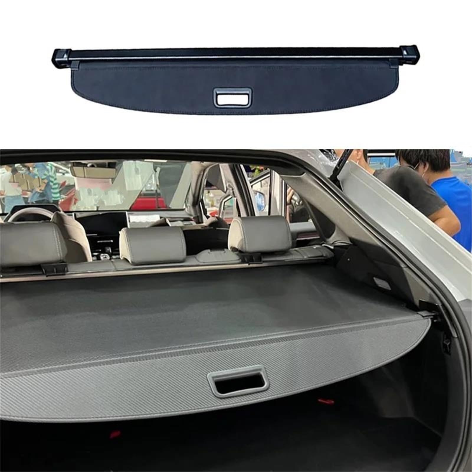 Genérico Separador Carga Organizador De Cubierta Cortina Maletero, Estante Trasero para Mercedes para Benz EQC N293 400 2019-2024(Canvas)