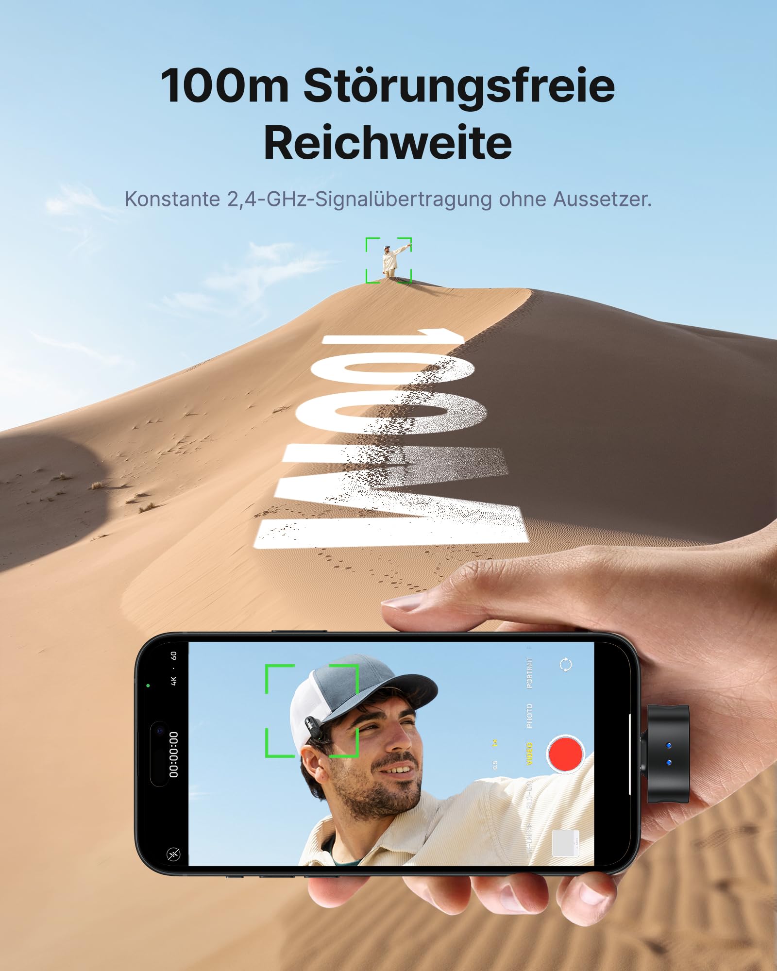 BOYA Magic Kabellos Mikrofon Handy (Ohne Ständer), Clip-On-, Hand-, Tisch-, Kamera-Mikrofon für iPhone 7~17, Mini-Lavalier-Mikrofone mit USB-C/Lightning/3,5-mm-Klinke, Ansteckmikrofon für Vlogging