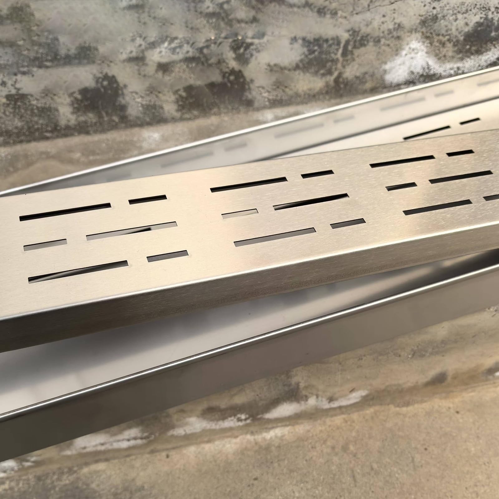 WQPMNYG Stainless Steel Trench Drain Grate - 304 Channel Drain System with Removable Grate for Driveway, Landscape & Walkway - Durable 7x3 cm (2.75"x1.2") Industrial Drainage Kit