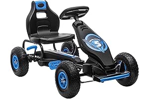 Aosom Children's Pedal Go-Kart for Boys and Girls, Fully Loaded with Comfort,...
