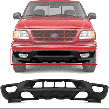 AUTOS PARTS PLUS Front Bumper Lower Valance Panel Textured With Fog Light & Tow Hook Holes Direct Replacement Compatible With 1999-2003 Ford F-Series / 1999-2002 Expedition FO1095181 XL3Z17626BA