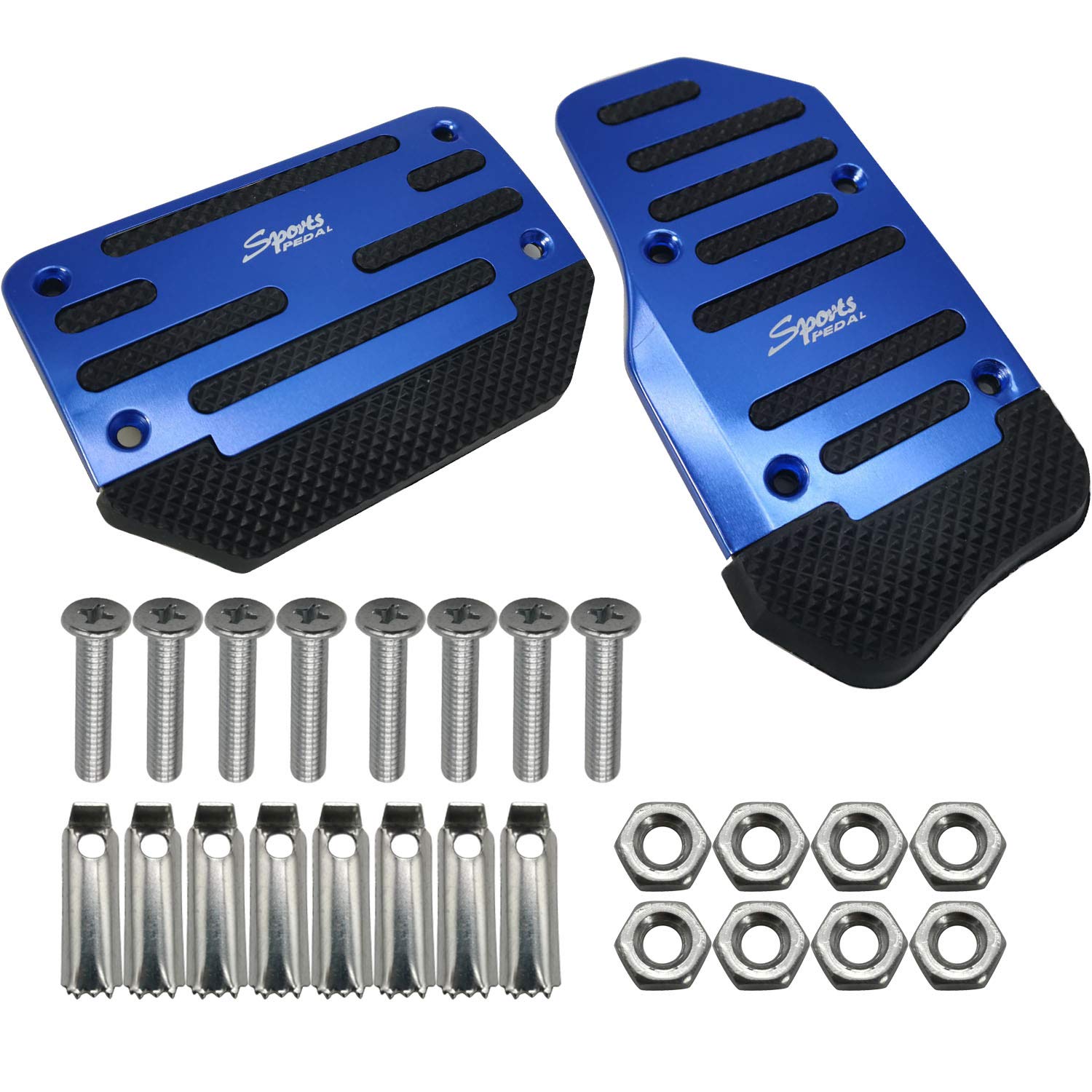 Universal 2 PCS Automatic Car Gas Brake Pedal Cover Pad Blue Gas Brake Foot Pedal Pad Cover Accelerator Blue