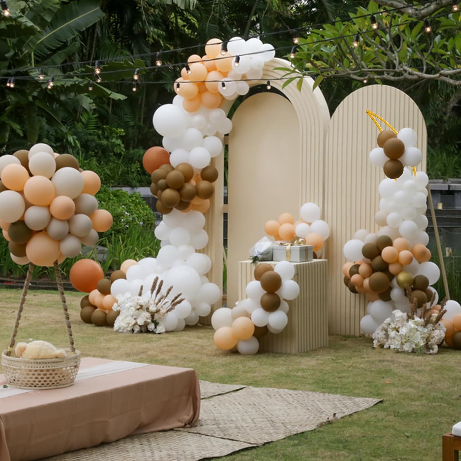 Lot de 2 arche Mariage, Support de Toile de Fond en Métal, Arche Anniversaire Cérémonie, Décoration Jardin