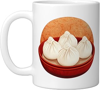 Har Gow Round Image Ceramic Mug, White