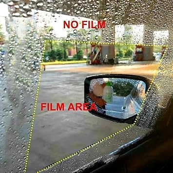 4 Pieces Car Side Mirror Rain Guard, Anti Fog Waterproof Nano Film for Rearview Mirror Film, HD Clear Anti Glare Protective Sticker for Side Windows, Universal Fit for Most Cars Trucks SUVs