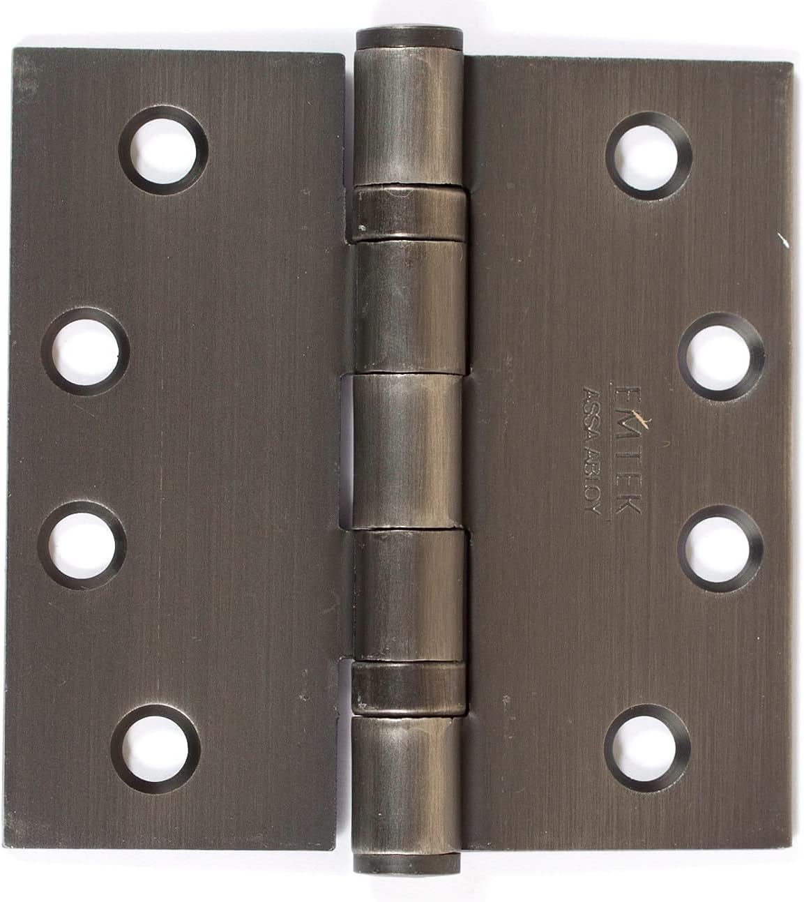 Emtek 94014 4" x 4" Steel Heavy Duty Ball Bearing Square Corner Hinges - Pair, Pewter
