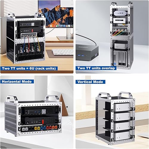 Miniatura 9 de GeeekPi DeskPi RackMate TT Mini gabinete de servidor para mini PC, red, servidores, audio y equipo de video Negro -,Black