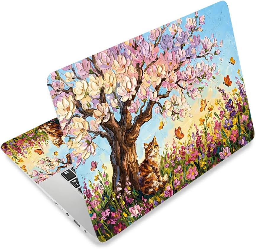 3Pcs Laptop Skin Sticker Decal 3D Flowers Tree PVC Sticker for Laptop Fits for 12.1 13 13.3 13.6 14 15 15.3 16 Inch Notebook Waterfroof Magic Nature Art Cover for Computer