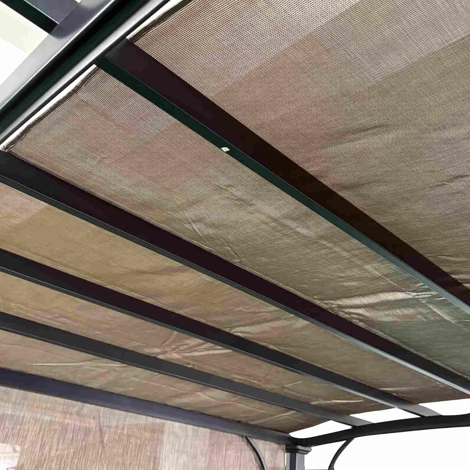 Pergola Shade Cover 157" x 93" - HDPE Breathable Outdoor Privacy Sun Shade Cloth with Grommets & Ropes - UV Protection for Gazebo, Patio, Yard (Frame Not Included), Brown