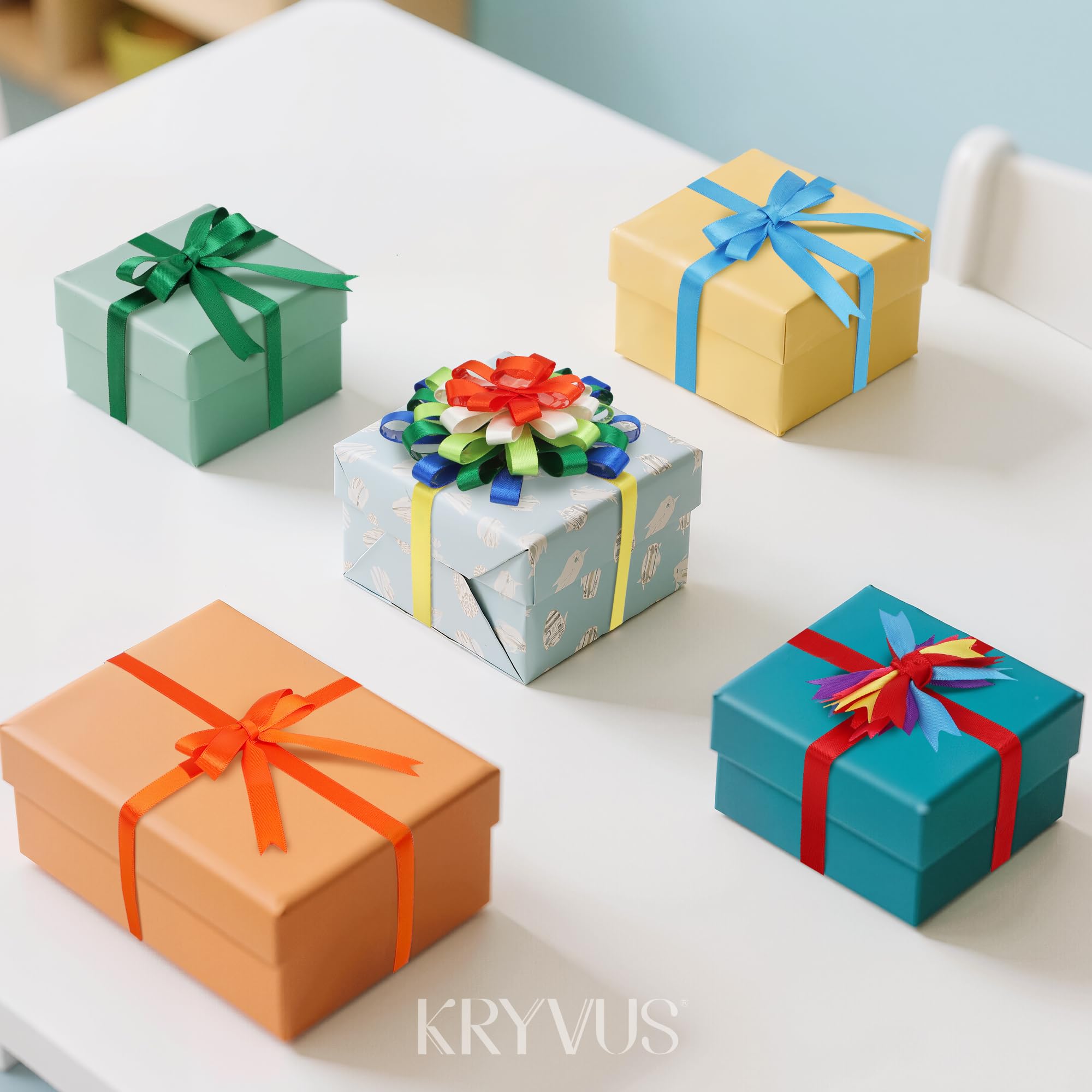 Rainbow Satin Ribbon Set, 10 Colors, 3/8 Inch x 6 Yard Each, 60 Yards Total, Double Faced Colorful Ribbon for Crafts, Gift Wrapping, Hair Bows, Wedding and Party Decorations, DIY Projects