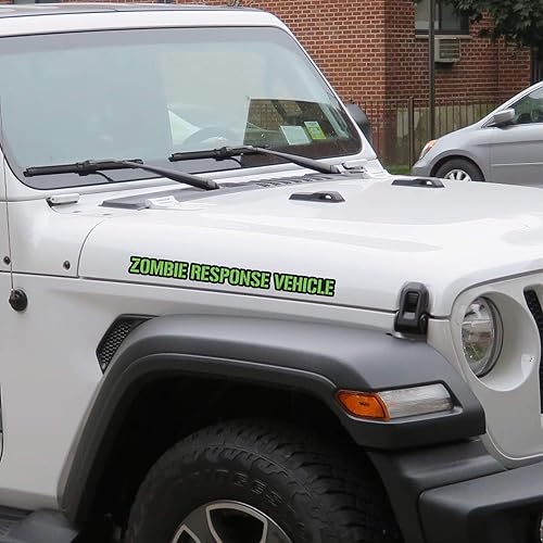 Miniatura 2 de (2 Pcs) Zombie Response Vehicle 20" Windshield Sticker Banner Vinyl Decal - Subdued Lime Green Car Truck Hood Bumper Side Skirt Sticker